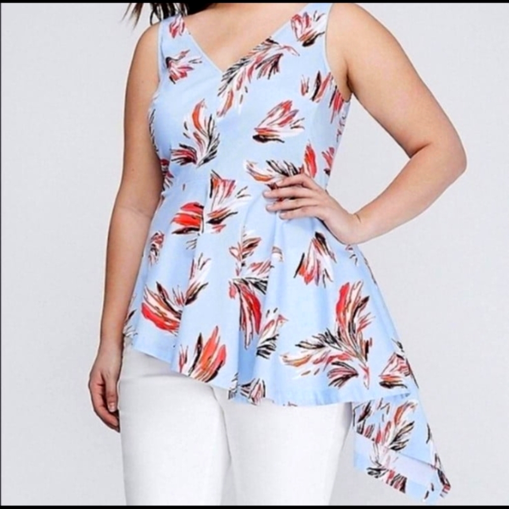 Lane Bryant asymmetrical peplum blouse, plus size 28